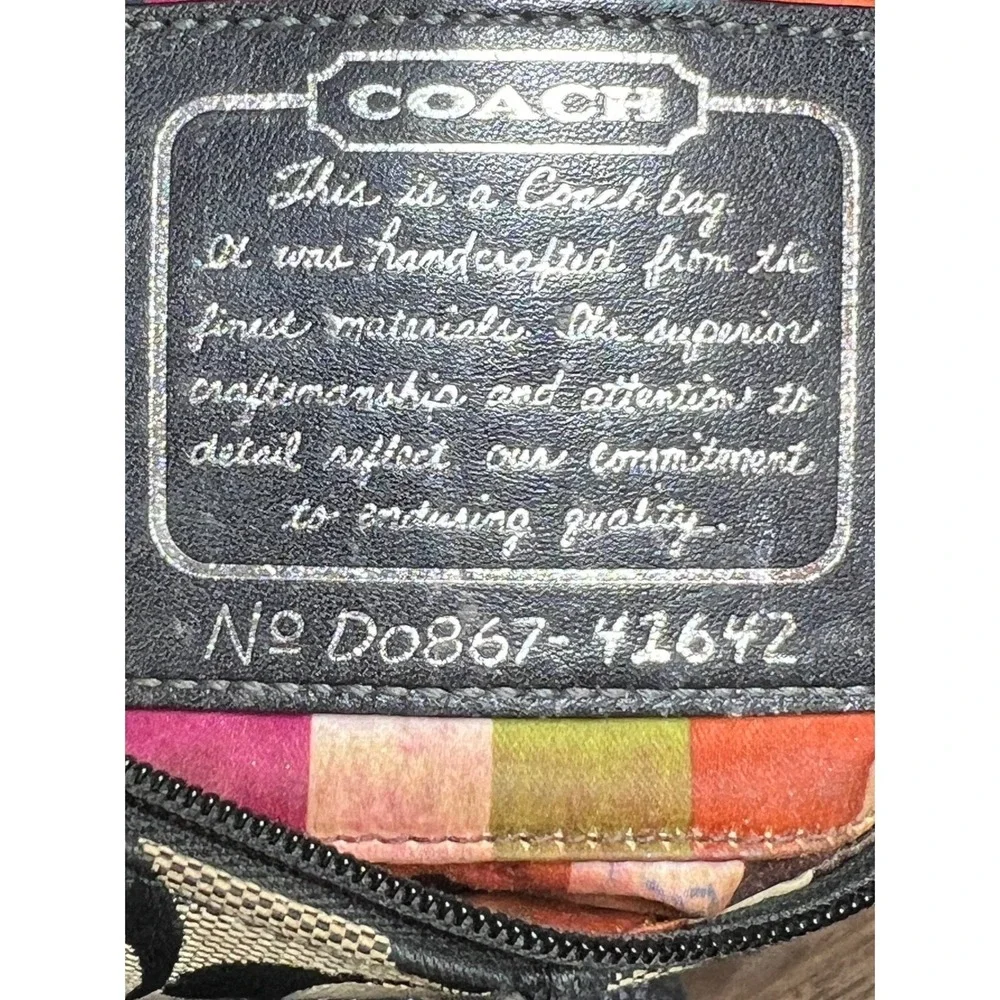 Coach Signature C‎ Canvas Legacy Trim Hobo Shoulder Bag Purse Cosmetic 41642 Y2K